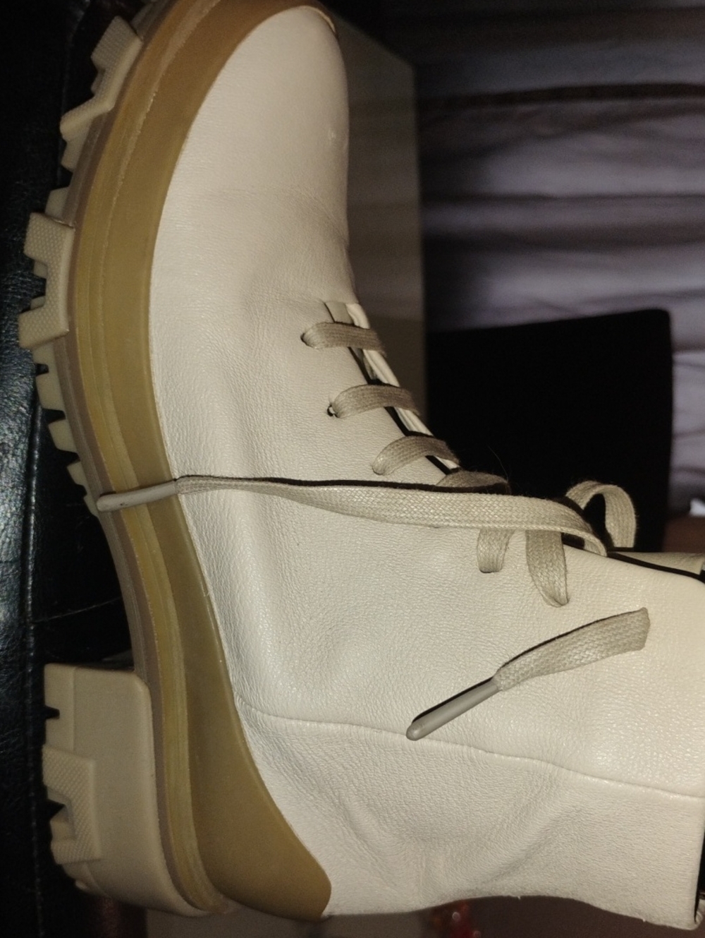 rag & bone Cream Leather Ankle Boot with Tan Sole